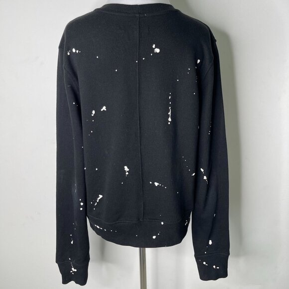 Rag & Bone Women's Black Crewneck Cotton Splatter Paint Sweatshirt Size Large - Picture 4 of 15